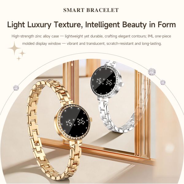 L6 Smartwatch Zinc Alloy Heart Rate Monitoring Answer Call Menstrual Cycle Management Women's IPS Display IP67 Waterproof
