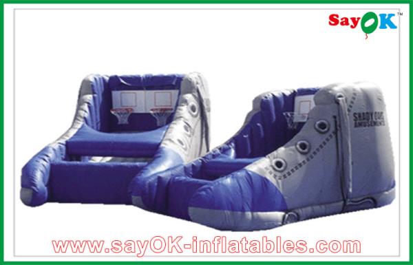 Castelos Bouncy adultos da casa inflável azul interna do salto para jogos do tiro do basquetebol