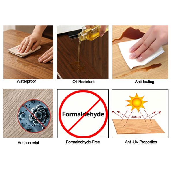 Scratch Proof Self Adhesive PVC Film Oil Resistant Furniture Wrap 0.12mm-0.50mm Thick