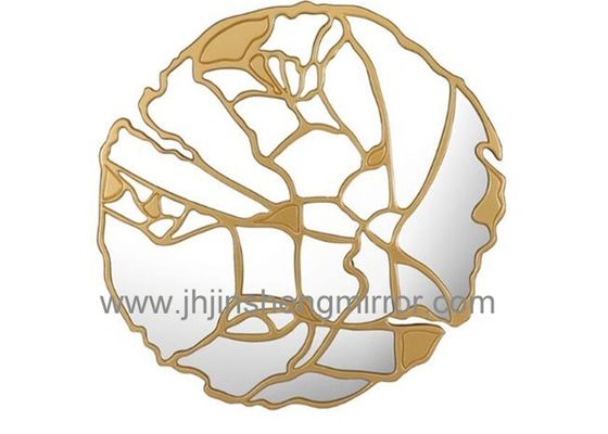 JZ1123 Luxury Line Frame Wall Mirror with High-Quality Silver Glass and Precise CNC Cutting Geometric Design