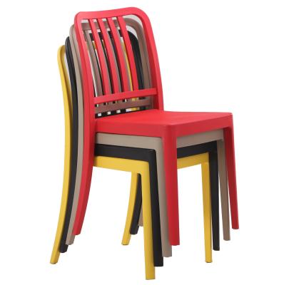 Silla de cafetería de plástico de resina de PP apilable para uso interior y exterior