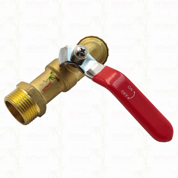 Gold Plated Heavy Duty Classic Red Iron Handle Bibcocks Water Spout Faucet Spigot Water Tap 3/4
