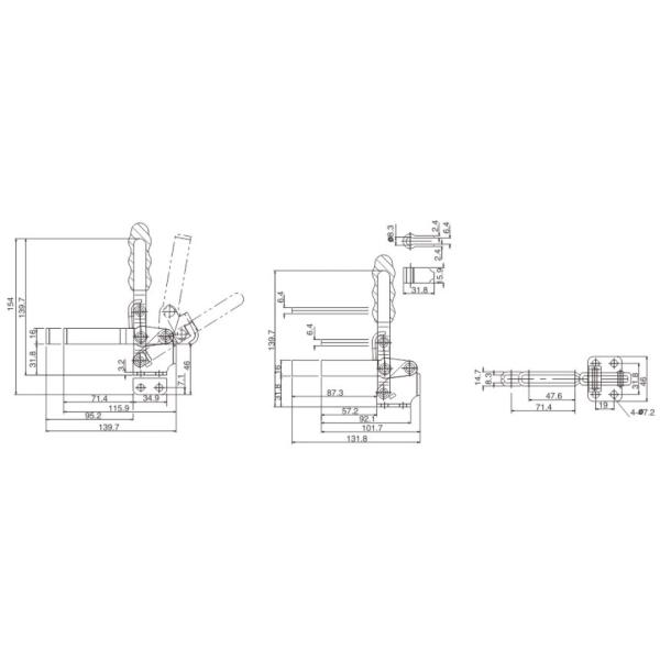 Vertical Quick Release Toggle Clamp 12145 Hold Capacity 227kg Destaco 207-SB