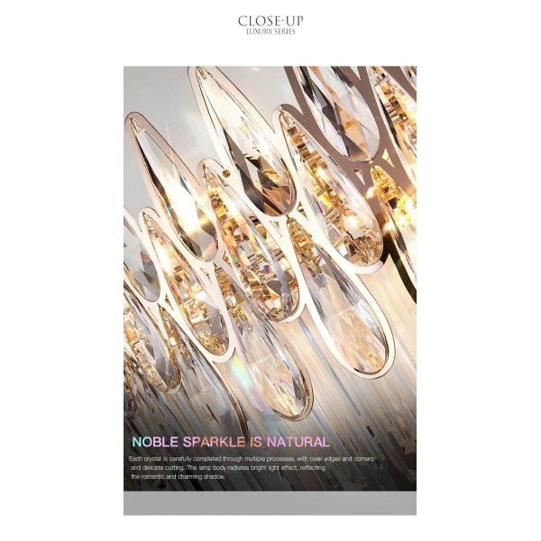 Duplex Building Living Room Chandelier Building Stairway Long Chandelier Luxury Crystal Lamp(WH-CY-269)