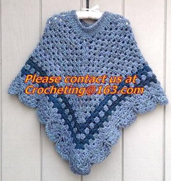 Pure Soft Cotton Outfit,Casual Sweater,Warm Knitted Ponc Green Free Knitting Crochet Woman