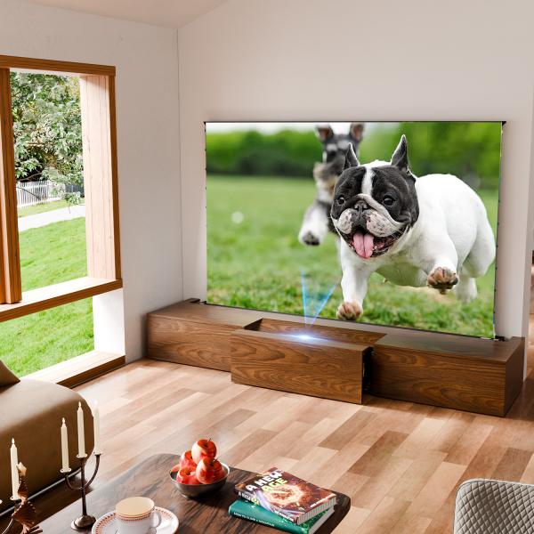 Cabinet de télévision laser motorisé de 100 pouces / 120 pouces / 150 pouces