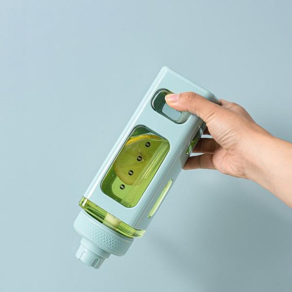 Gym-Ready Kawaii Water Bottle with 3D Sticker 700ml/900ml Plastic Travel Milk Portable