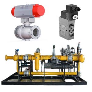 Le système de commutation de soupape est équipé d'une soupape Samson de type 44-11 d'une soupape solénoïde de type 3962, et d'un commutateur de limite de type 4747