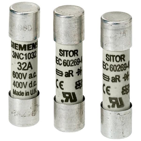 3NC1008 15A 600VAC/700VDC aR 10X38mm SITOR Cylindrical Fuse Link for Power Protection