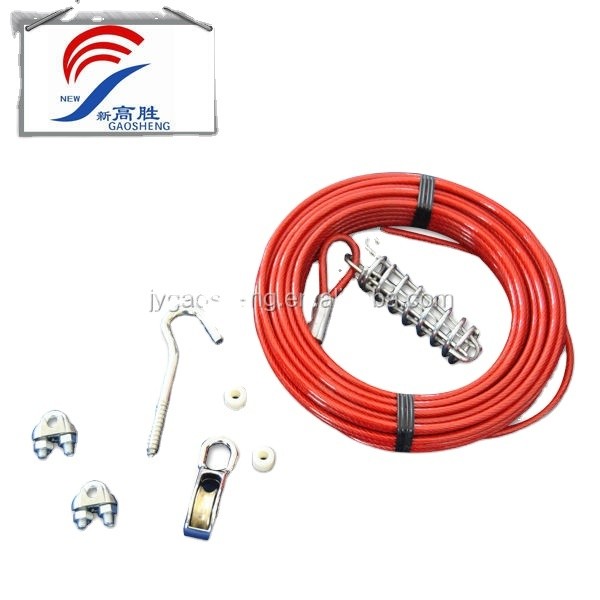 Heavy Duty 100FT PVC Coated Dog Trolley System for Large Dogs - Outdoor Pet Tethering System