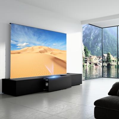 Black Telescopic TV Cabinet Smart UST Projector Furniture Customized