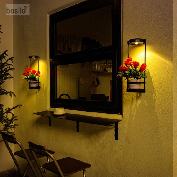 Solar Wall Lamps Solar Wall Lights for Home Exterior Decoration Solar Plant Stand Wall Lights