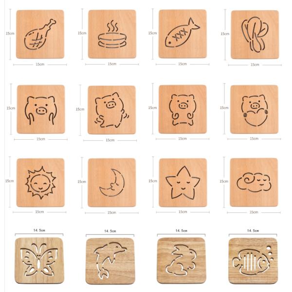 All-Season Square Shape Sapele Wooden Coaster for Drink Cup Tea Customized