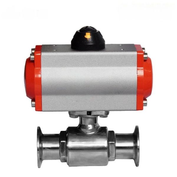 Food Grade 2 Way Stainless Steel Sanitary Pneumatic Ball Valve Tri Clamp Quick Connection Sanitary Ball Valve