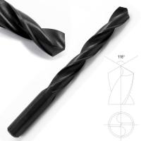 DIN338 Bits de forage HSS à rampe droite Oxyde noir point de 118 degrés