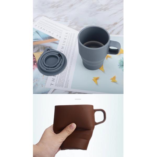 BPA Free 350ml Portable Silicone Collapsible Mug For Travel
