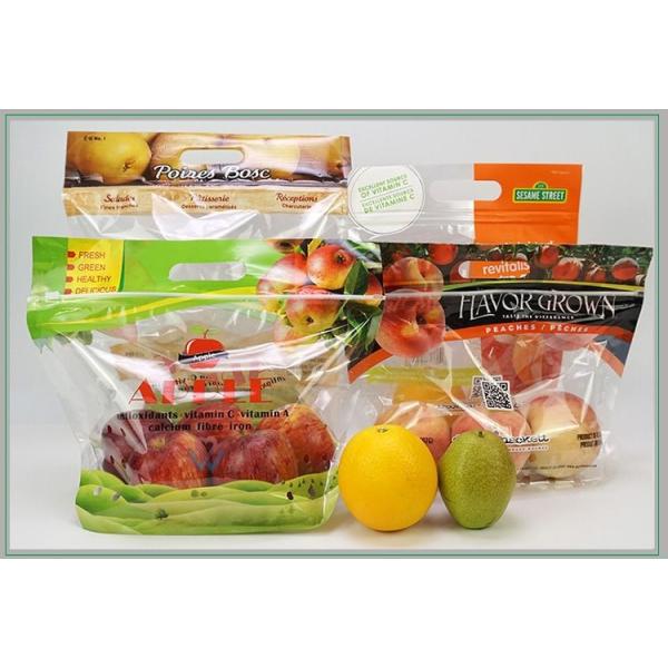Anti Fog Fruit Protection OPP Packaging Bag With Slider Zipper Handle