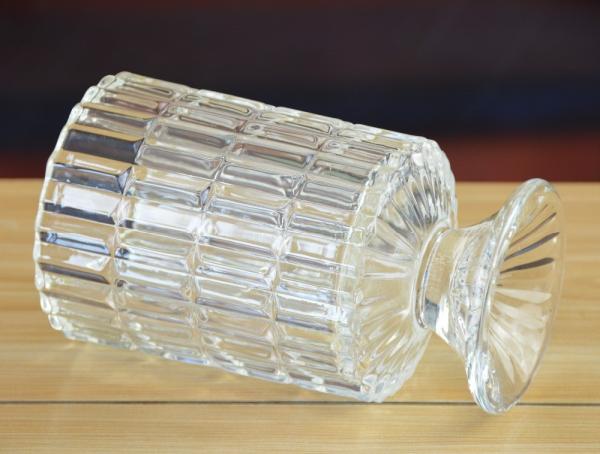Castiçais de vidro da coluna resistente do pé, castiçais de vidro claros como o vaso de flor