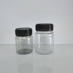 Silk Screen Printing 200ml 250ml Round PET Plastic Bottle with Black Anti Theft Screw Cap Ideal Food Packaging Container