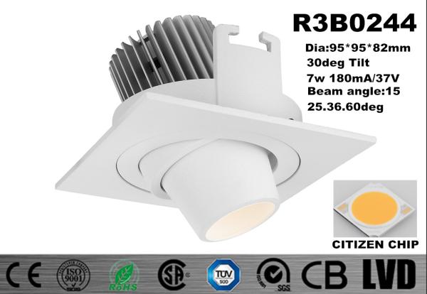 New Module 7w Recessed 2700-3000K Adjustable Aluminum White Dim IP20 LED Downlights