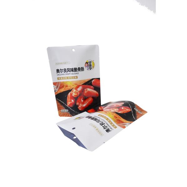 China factory safety food grade food packaging meat snack sausage packaging bag stand up pouch