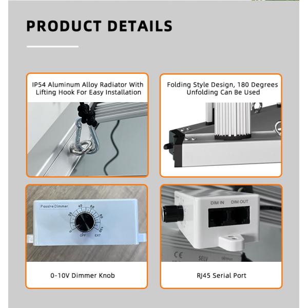 Indoor 4x4 ft Coverage Dimmable Full Spectrum 500W Led Growing Light Bar for Veg Medical Plant