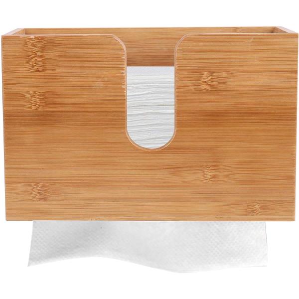 Smooth Surfaces Bamboo Paper Towel Holder Wall Mounted