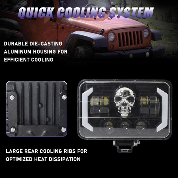 Skull 5 Inch Aluminum 80V Muti Color Universal Motorcycle LED Fog Light