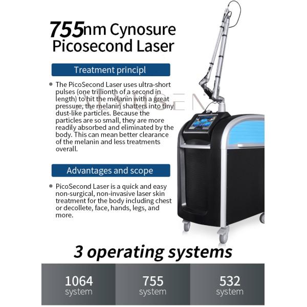 Q Switched Nd Yag Picosecond Laser Tattoo Removal Machine Skin Whitening