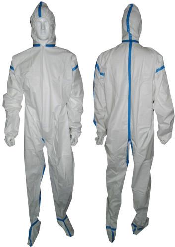 Anti Static 70g 170cm White Disposable Coveralls