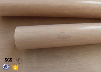 de pano revestido da tela da fibra de vidro de 0.11mm 245gsm Brown PTFE Weave liso