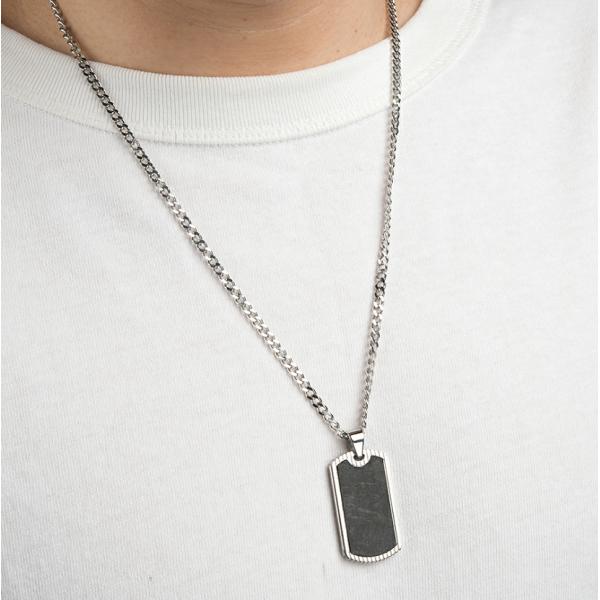 Stainless Steel Blank Diamond Pendants Non Tarnish Necklaces with Link Chain Type