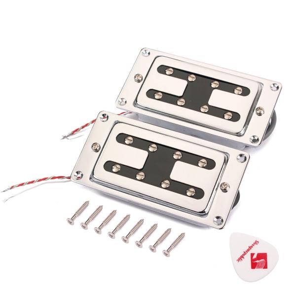 Alnico 5 Humbucker Pickup Set Dual Coil H Style Pickups Chrome 9 ~ 10K Output LP Guitarras Elétricas