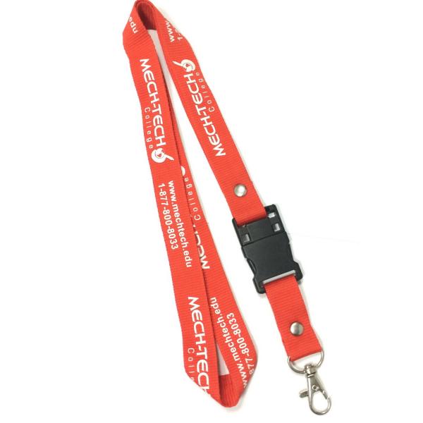 Office Promtional Polyester Custom Id Lanyards , White Logo Id Card Holder Neck Strap