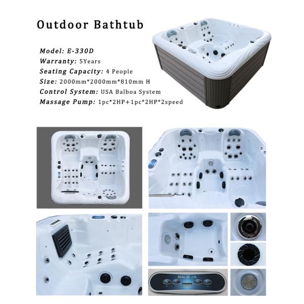 Массаж водоворота курорта заплыва спа задворк джакузи спа 4 человек на открытом воздухе для джакузи