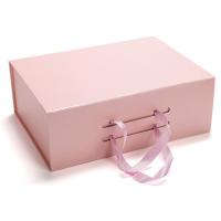 38*27.5*13.5cm Custom Fancy Design Paper Foldable Magnetic Gift Box com alça de fita