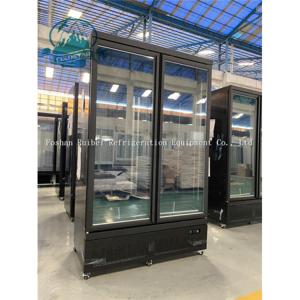 Commercial Double Door Freezer Glass Door Upright Ice Cream Freezer Showcase with CE