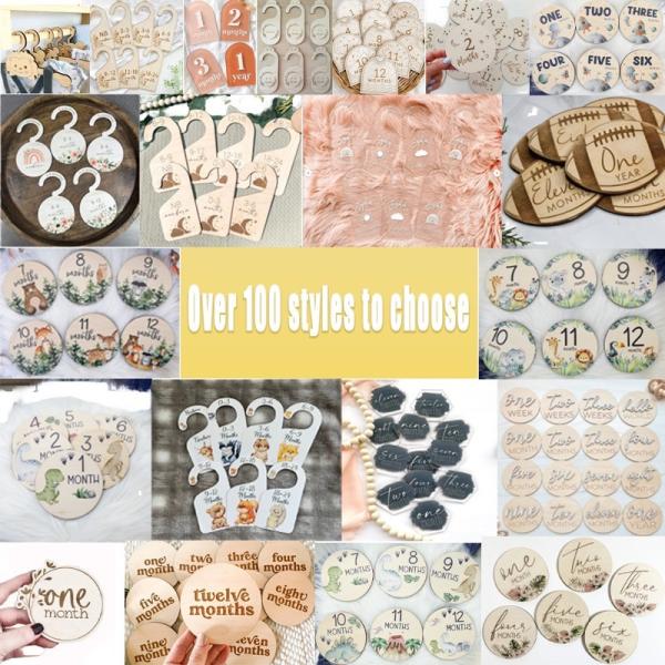 Des cartes de la plus haute importance mensuelle - Les disques en bois parfaits pour les animaux adorables Des cartes de la plus haute importance de votre nouveau-né