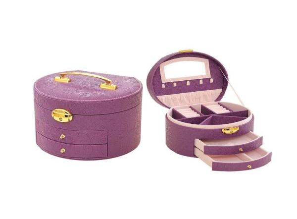 Crocodile Grain Leather Empty Jewelry Gift Boxes PU Imitation Leather With Tray