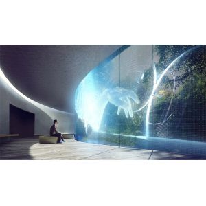 P3.75 Écran en verre à LED à haute transparence Écran extérieur à LED transparent