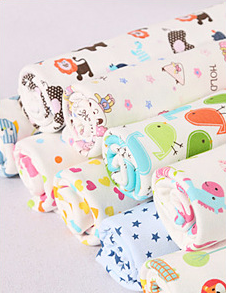 100% Cotton Flannel Baby Blanket 75cm * 120cm Cartoon Design Bale Packing