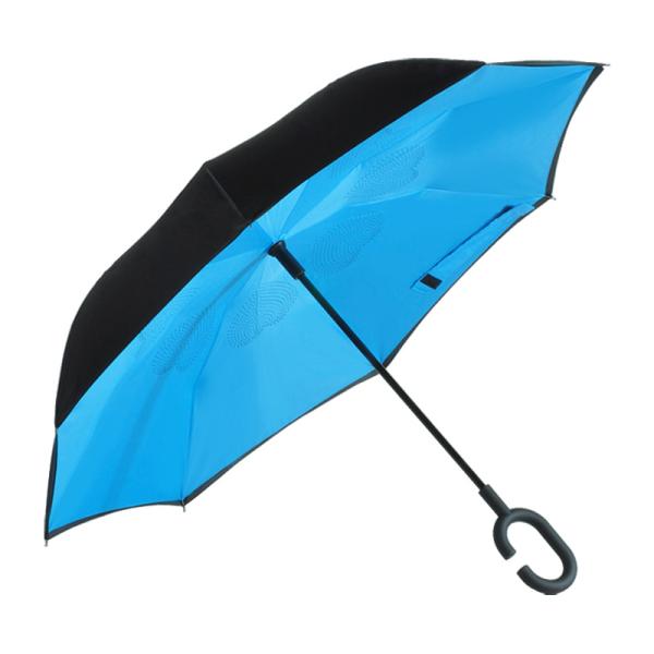 Minimalist Design Customized Logo Innovative Inverted Double Layer Umbrella Windproof