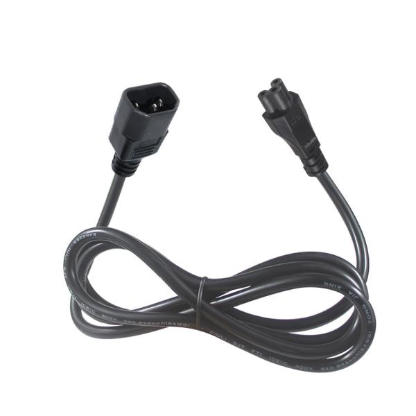 Câble d'alimentation IEC C5 vers C14 1,8 m 16AWG Noir pour ordinateur