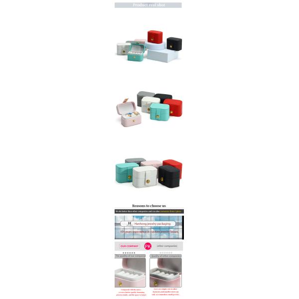 Leather Jewelry Case Portable Mini Travel Organizer for Ring Earring Necklace Storage