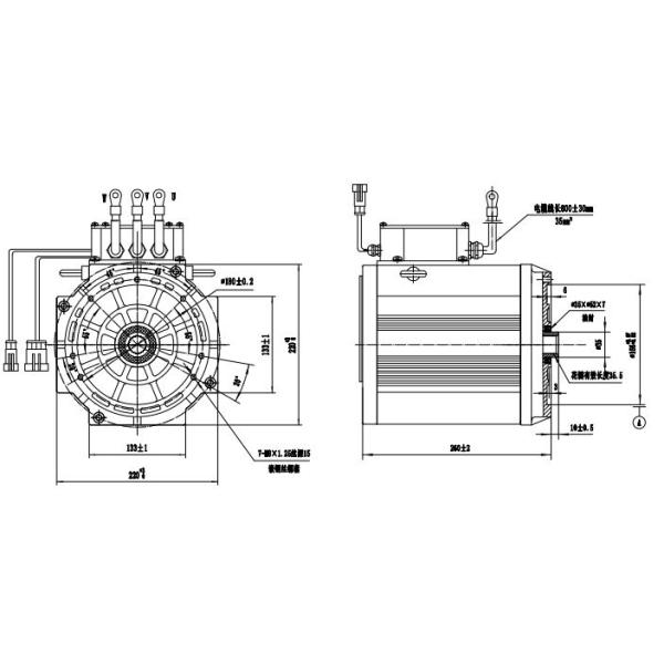 Stable operation 7.5kW AC motor for Electric commercial vehicle