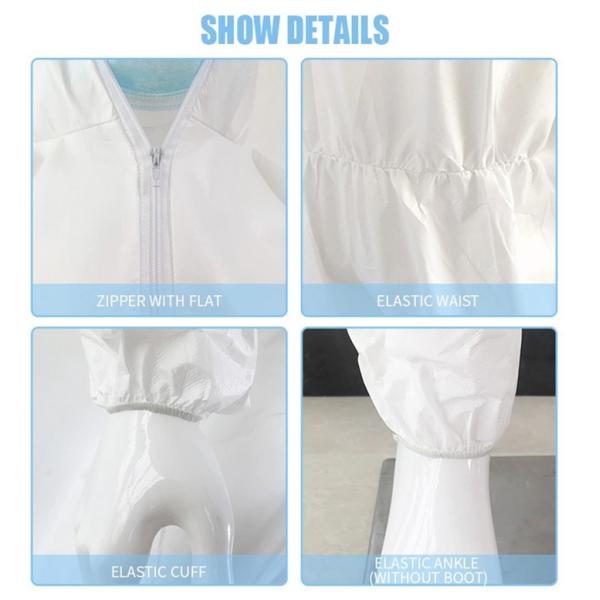 Micro-porous film coverall Factory price White Disposable Hooded Micro-porous Coveralls