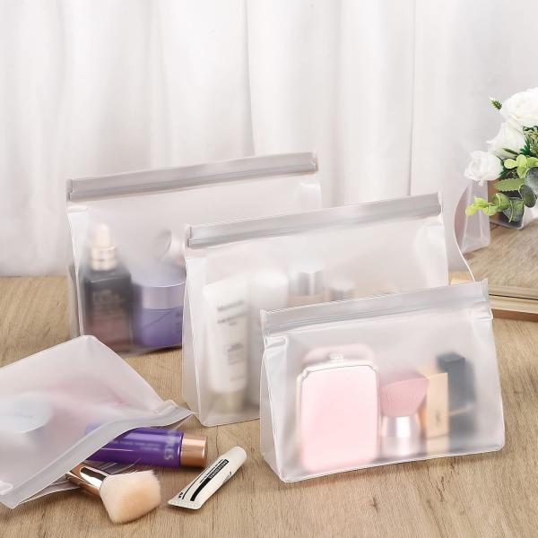 Toiletry bags, Soft Plastic Travel Makeup Cosmetic Bags, Zipper Closure Design, Waterproof Portable Carry on Bags