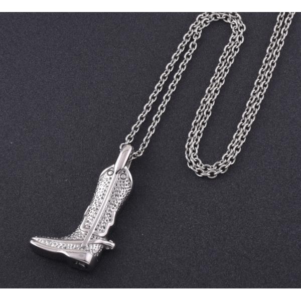 CNC Inlay Technology Men's Military Boot Cremation Jewelry Keepsake Pendant Necklace