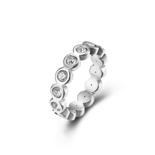 Anneaux de fiançailles en acier inoxydable pour hommes de 5 mm avec diamant