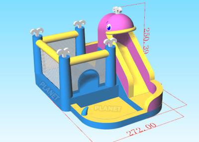 casa inflável do salto de encerado do PVC da família 2.72x3.68x2.5mH